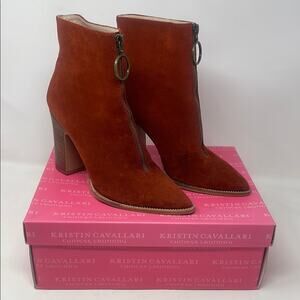 Kristen Cavallari Chinese Laundry Dark Red Zipper Front Satine Ankle Boots 8.5